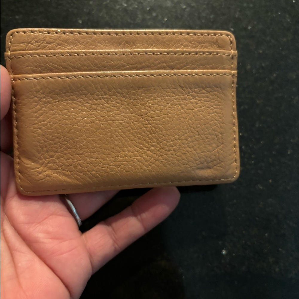 Tory Burch brown leather card holder